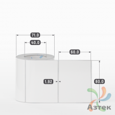 Этикетка самоклеящаяся 80х60 (рядов 1 по 300 шт) Полипропилен съемный клей в рулоне, втулка 40 мм (к) IQ code
