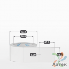 Этикетка самоклеящаяся 58х60 (рядов 1 по 500 шт) Полипропилен белый в рулоне, втулка 76 мм (к) IQ code 	