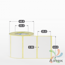 Термоэтикетка ЭКО 43х25 (рядов 1 по 300 шт)  в рулоне, втулка 25 мм (к) IQ code