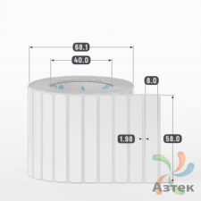Этикетка самоклеящаяся 58х8 (рядов 1 по 2 000 шт) Полипропилен белый в рулоне, втулка 40 мм (к) IQ code 	