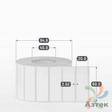 Этикетка самоклеящаяся 60х20 (рядов 1 по 2 000 шт) Полипропилен белый в рулоне, втулка 40 мм (к) IQ code 	