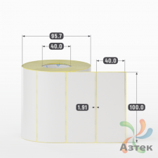 Термотрансферная этикетка 100х40 (рядов 1 по 1 000 шт) Полуглянец в рулоне, втулка 40 мм (к) IQ code