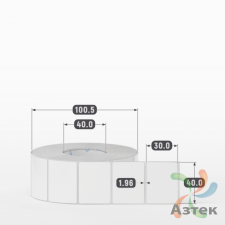 Этикетка самоклеящаяся 40х30 (рядов 1 по 1 500 шт) Полипропилен белый в рулоне, втулка 40 мм (к) IQ code 	