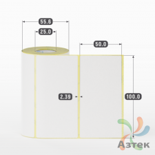 Термоэтикетка ЭКО 100х50 (рядов 1 по 250 шт)  в рулоне, втулка 25 мм (к) IQ code