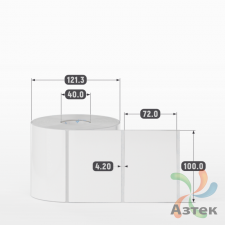 Этикетка самоклеящаяся 100х72 (рядов 1 по 1 000 шт) Полипропилен белый в рулоне, втулка 40 мм (к) IQ code 	