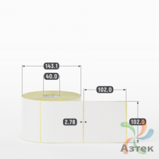 Термоэтикетка ЭКО 102х102 (рядов 1 по 1 000 шт)  в рулоне, втулка 40 мм (к) IQ code