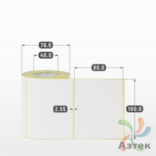 Термоэтикетка ЭКО 100х80 (рядов 1 по 300 шт)  в рулоне, втулка 40 мм (к) IQ code