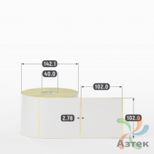 Термотрансферная этикетка 102х102 (рядов 1 по 1 000 шт) Полуглянец в рулоне, втулка 40 мм (к) IQ code
