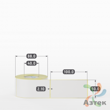Термотрансферная этикетка 50х100 (рядов 1 по 330 шт) Полуглянец в рулоне, втулка 40 мм (к) IQ code