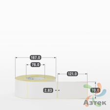 Термотрансферная этикетка 70х121 (рядов 1 по 1 000 шт) Полуглянец в рулоне, втулка 76 мм (к) IQ code