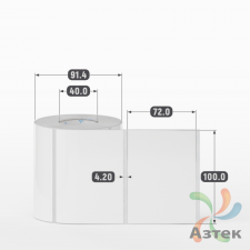 Этикетка самоклеящаяся 100х72 (рядов 1 по 500 шт) Полипропилен съемный клей в рулоне, втулка 40 мм (к) IQ code