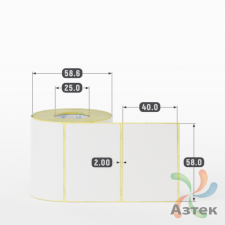 Термоэтикетка 58х40 (рядов 1 по 350 шт) Termo TOP, втулка 25 мм (к) IQ code (подходит для Вайлдберриз)
