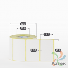 Термоэтикетка ТОП 43х25 (рядов 1 по 400 шт)  в рулоне, втулка 25 мм (к) IQ code