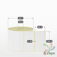 Этикетка самоклеящаяся 100х50 (рядов 1 по 1 500 шт) Termo ECO съемный клей в рулоне, втулка 25 мм (к) IQ code