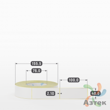 Термотрансферная этикетка 40х100 (рядов 1 по 1 000 шт) Полуглянец в рулоне, втулка 76 мм (к) IQ code