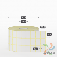 Термотрансферная этикетка 30х20 (рядов 3 по 5 000 шт) Полуглянец в рулоне, втулка 40 мм (к) IQ code