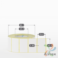 Термоэтикетка ТОП 43х25 (рядов 1 по 1 000 шт)  в рулоне, втулка 40 мм (к) IQ code