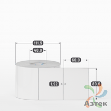 Этикетка самоклеящаяся 80х60 (рядов 1 по 1 000 шт) Полипропилен белый в рулоне, втулка 40 мм (к) IQ code 	
