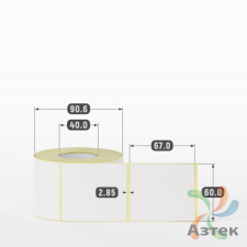 Термоэтикетка ТОП 60х67 (рядов 1 по 500 шт)  в рулоне, втулка 40 мм (к) IQ code