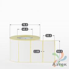 Термоэтикетка ЭКО 58х30 (рядов 1 по 800 шт)  в рулоне, втулка 40 мм (к) IQ code