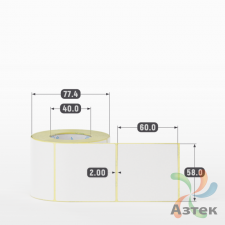 Термоэтикетка ЭКО 58х60 (рядов 1 по 380 шт)  в рулоне, втулка 40 мм (к) IQ code