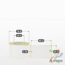 Термоэтикетка ЭКО 50х80 (рядов 1 по 300 шт)  в рулоне, втулка 40 мм (к) IQ code