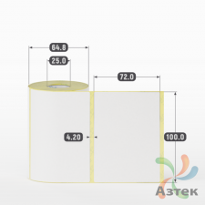 Термоэтикетка ТОП 100х72 (рядов 1 по 250 шт)  в рулоне, втулка 25 мм (к) IQ code