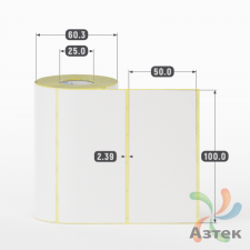 Термоэтикетка ТОП 100х50 (рядов 1 по 300 шт)  в рулоне, втулка 25 мм (к) IQ code