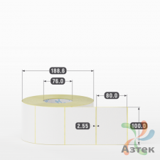 Термоэтикетка ЭКО 100х80 (рядов 1 по 2 000 шт)  в рулоне, втулка 76 мм (к) IQ code
