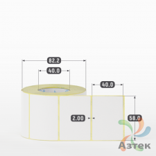 Этикетка самоклеящаяся 58х40 (рядов 1 по 700 шт) Termo TOP съёмный клей в рулоне, втулка 40 мм (к) IQ code