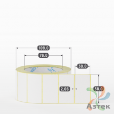 Термоэтикетка ЭКО 58х30 (рядов 1 по 1 000 шт)  в рулоне, втулка 76 мм (к) IQ code