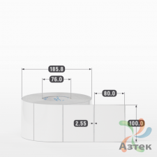 Этикетка самоклеящаяся 100х80 (рядов 1 по 2 000 шт) Полипропилен белый в рулоне, втулка 76 мм (к) IQ code 	