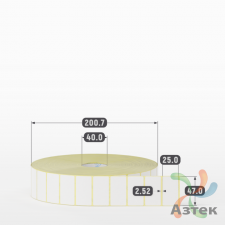 Термоэтикетка ЭКО 47х25 (рядов 1 по 8 000 шт)  в рулоне, втулка 40 мм (к) IQ code