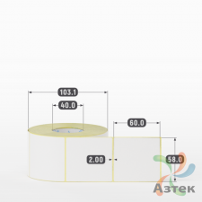Термоэтикетка ЭКО 58х60 (рядов 1 по 800 шт)  в рулоне, втулка 40 мм (к) IQ code