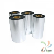 Риббон 50 мм. х 200 м. Wax/Resin цветной Out Серебро, втулка 1 дюйм IQ Code