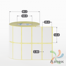 Термоэтикетка ЭКО 43х25 (рядов 2 по 1 000 шт)  в рулоне, втулка 40 мм (к) IQ code