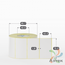 Термотрансферная этикетка 70х40 (рядов 1 по 1 000 шт) Полуглянец в рулоне, втулка 40 мм (к) IQ code