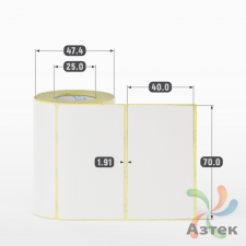 Термоэтикетка ЭКО 70х40 (рядов 1 по 200 шт)  в рулоне, втулка 25 мм (к) IQ code