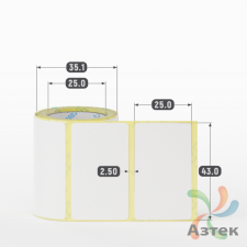 Термоэтикетка ЭКО 43х25 (рядов 1 по 100 шт)  в рулоне, втулка 25 мм (к) IQ code