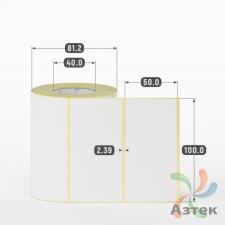 Этикетка самоклеящаяся 100х50 (рядов 1 по 500 шт) Termo ECO съемный клей в рулоне, втулка 40 мм (к) IQ code
