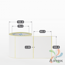Термоэтикетка ЭКО 100х80 (рядов 1 по 300 шт)  в рулоне, втулка 76 мм (к) IQ code