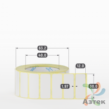 Термотрансферная этикетка 30х12 (рядов 1 по 1 000 шт) Полуглянец в рулоне, втулка 40 мм (к) IQ code