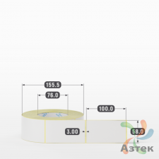 Термотрансферная этикетка 58х100 (рядов 1 по 1 000 шт) Полуглянец в рулоне, втулка 76 мм (к) IQ code