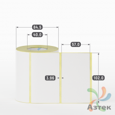Термоэтикетка ЭКО 102х57 (рядов 1 по 500 шт)  в рулоне, втулка 40 мм (к) IQ code
