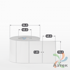 Этикетка самоклеящаяся 70х40 (рядов 1 по 1 000 шт) Полипропилен белый в рулоне, втулка 40 мм (к) IQ code 	