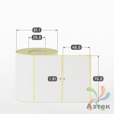 Термоэтикетка ЭКО 70х40 (рядов 1 по 400 шт)  в рулоне, втулка 25 мм (к) IQ code