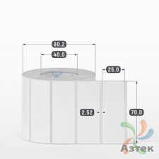 Этикетка самоклеящаяся 70х25 (рядов 1 по 1 000 шт) Полипропилен белый в рулоне, втулка 40 мм (к) IQ code 	