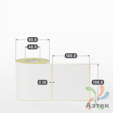 Термоэтикетка ЭКО 100х100 (рядов 1 по 350 шт)  в рулоне, втулка 40 мм (к) IQ code