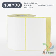 Этикетка самоклеящаяся 100х70 (рядов 1 по 500 шт) Termo ECO съемный клей в рулоне, втулка 40 мм (к) IQ code