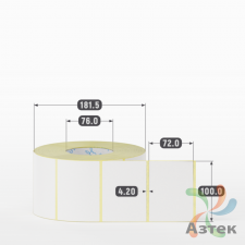 Термоэтикетка ЭКО 100х72 (рядов 1 по 2 000 шт)  в рулоне, втулка 76 мм (к) IQ code